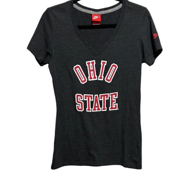 NIKE Ohio State Tee Womens Size Medium Gray V-Neck T-Shirt - Picture 1 of 4